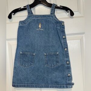 Ralph Lauren Girls Blue Denim Jumper Dress. Size 4